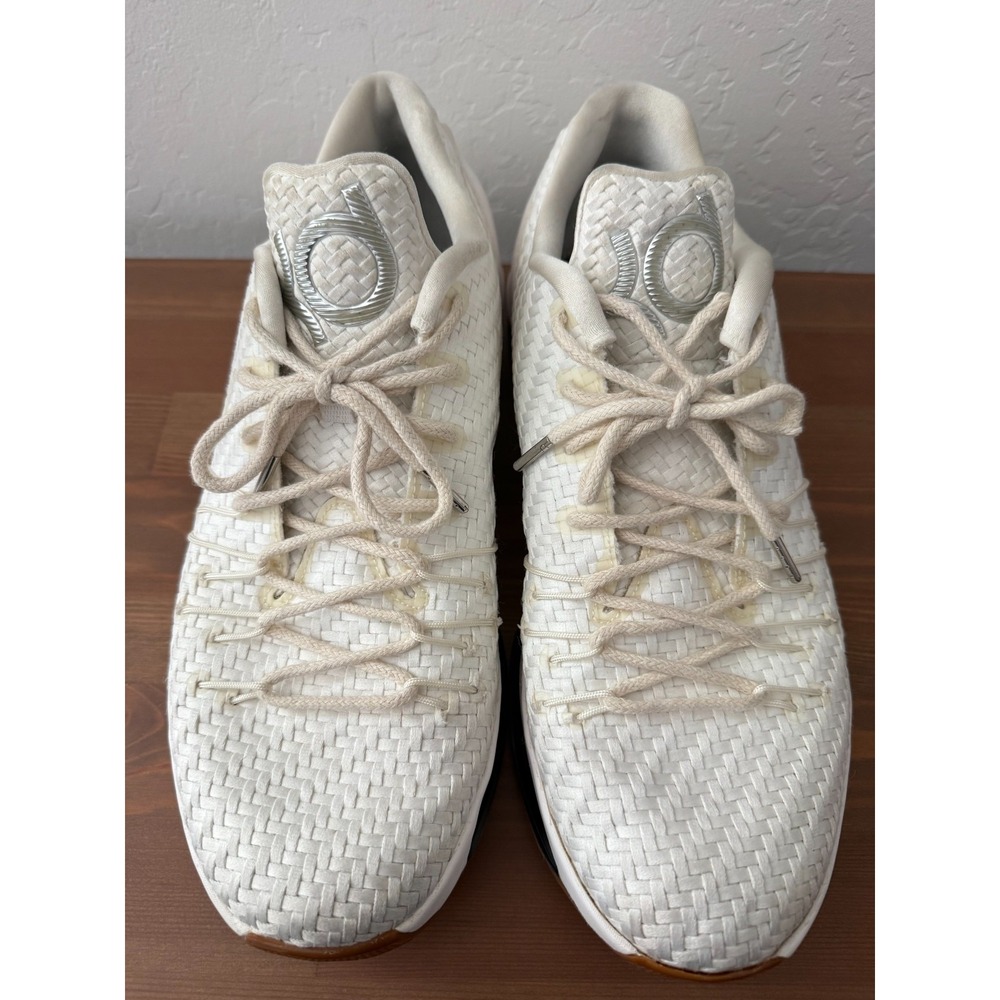 Nike KD 8 EXT Sail-Sail-Chrome Mens Size 13 White Woven Sneakers 806393-100